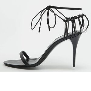 Saint Laurent Leather Lexi Lace-Up Sandals With Stiletto Heels Size 39
